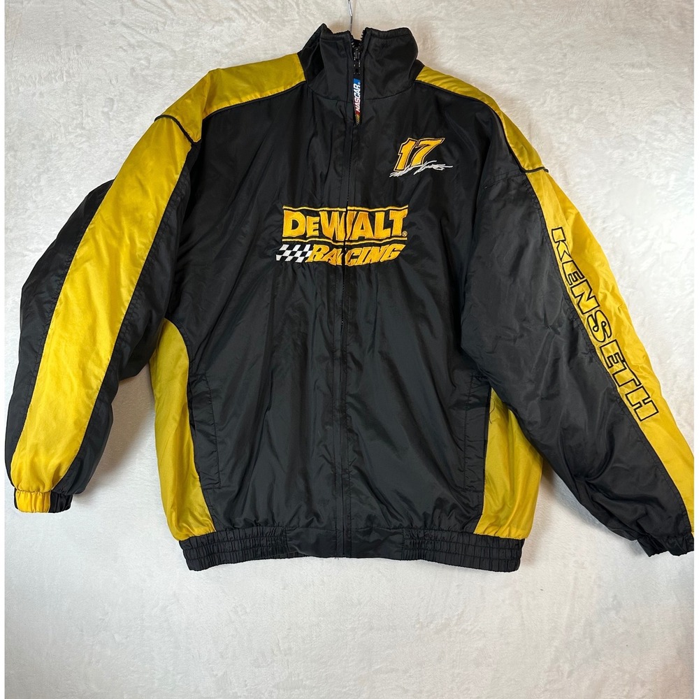 Vintage Matt Kenseth #17 DeWalt Racing NASCAR Jacket Checkered Flag Sports Large
